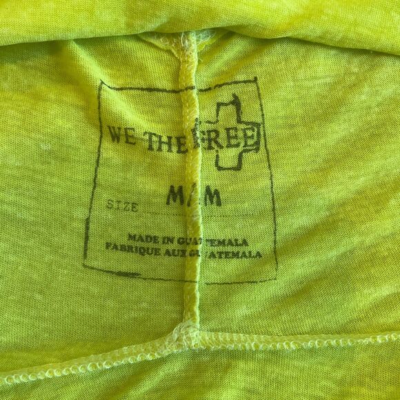 Free People We the Free Tissue Tank Strappy Back Medium Yellow Boho Colorful - Picture 6 of 6